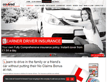 Tablet Screenshot of coveredlearnerdriver.com